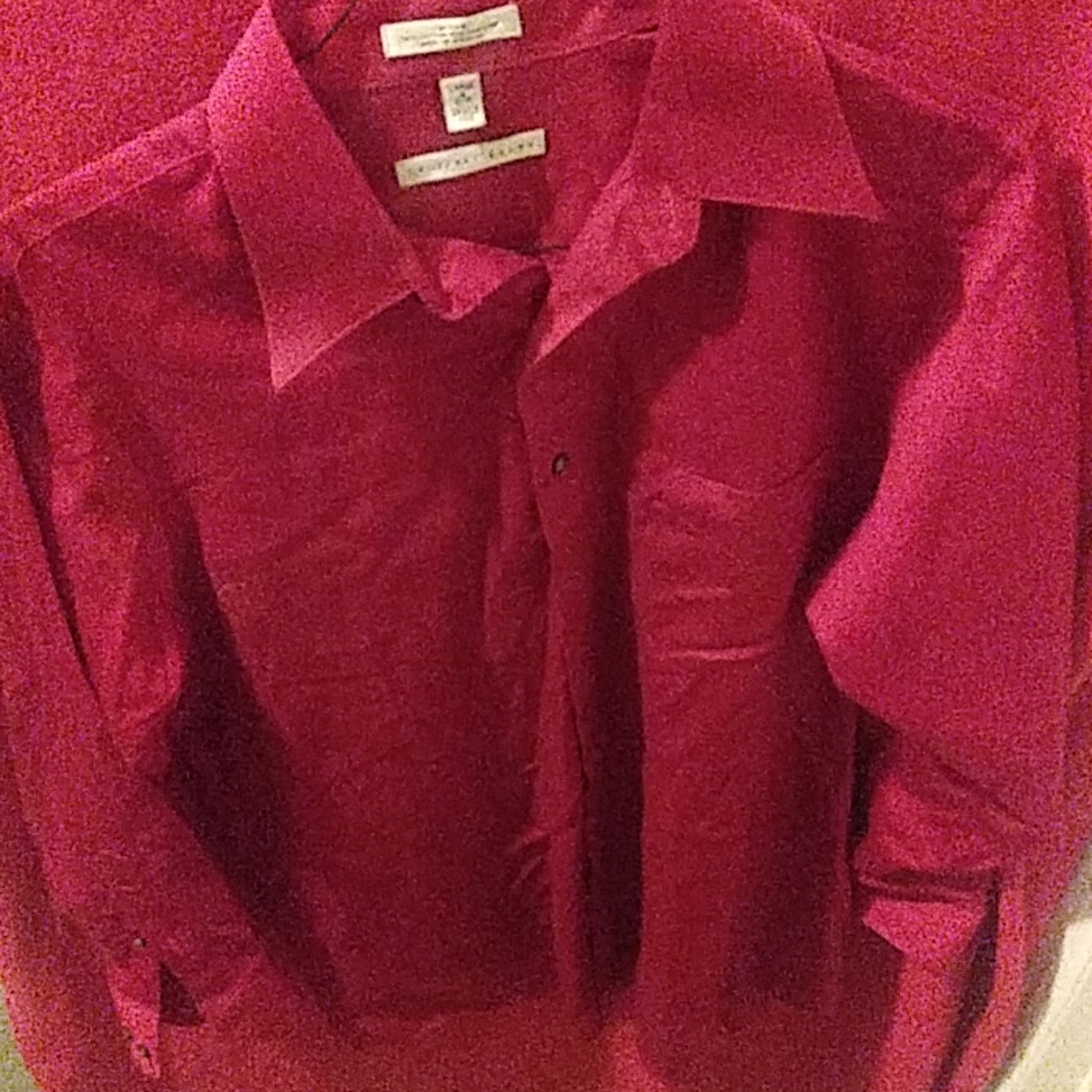 Red Geoffrey Beene Button Down Dress Shirt